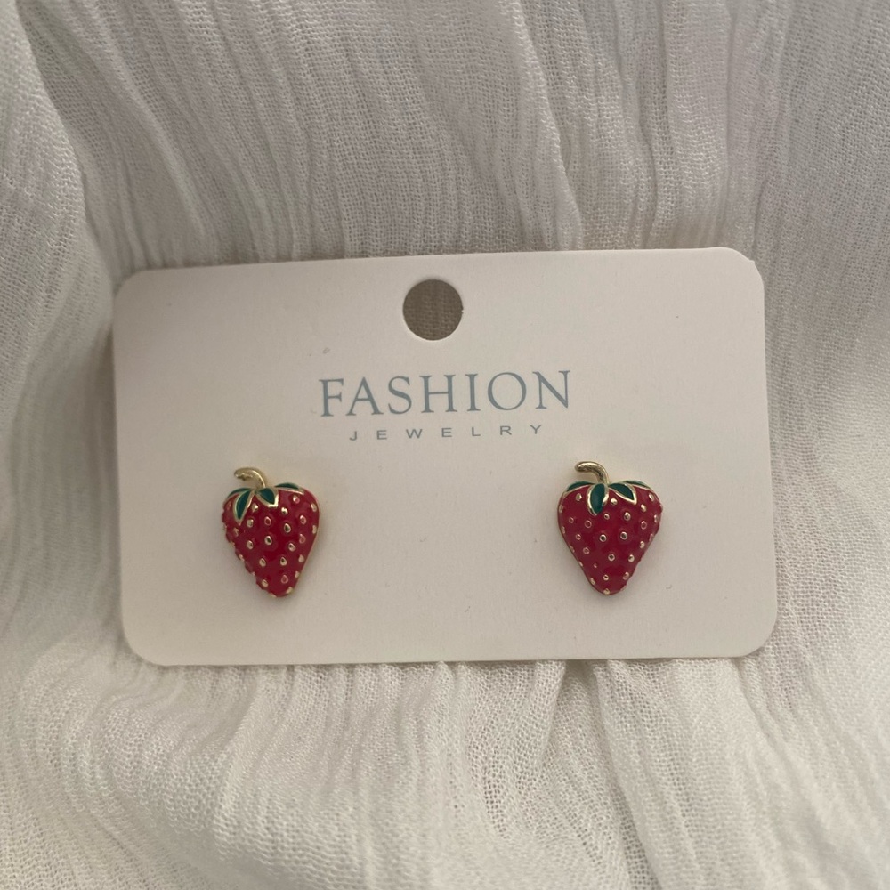 NWT Strawberry Red Earrings
